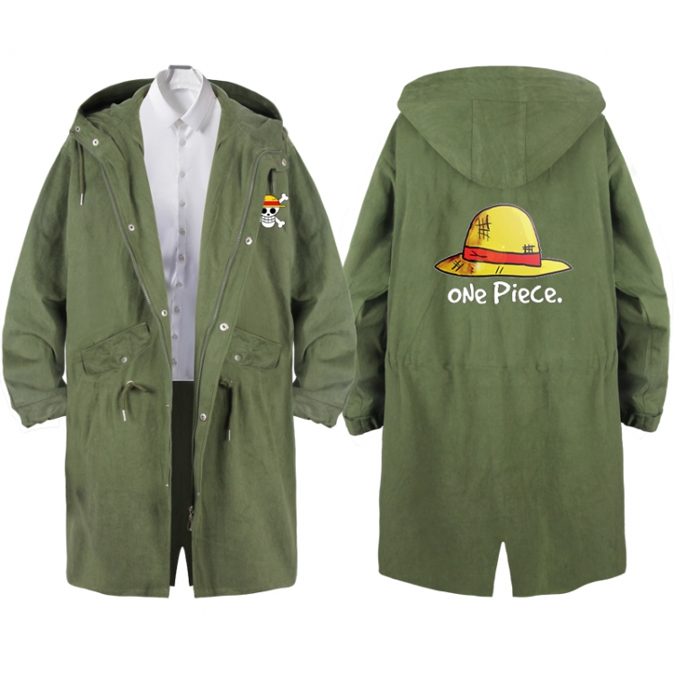 One Piece Anime Peripheral Hooded Long Windbreaker Jacket from S to 3XL