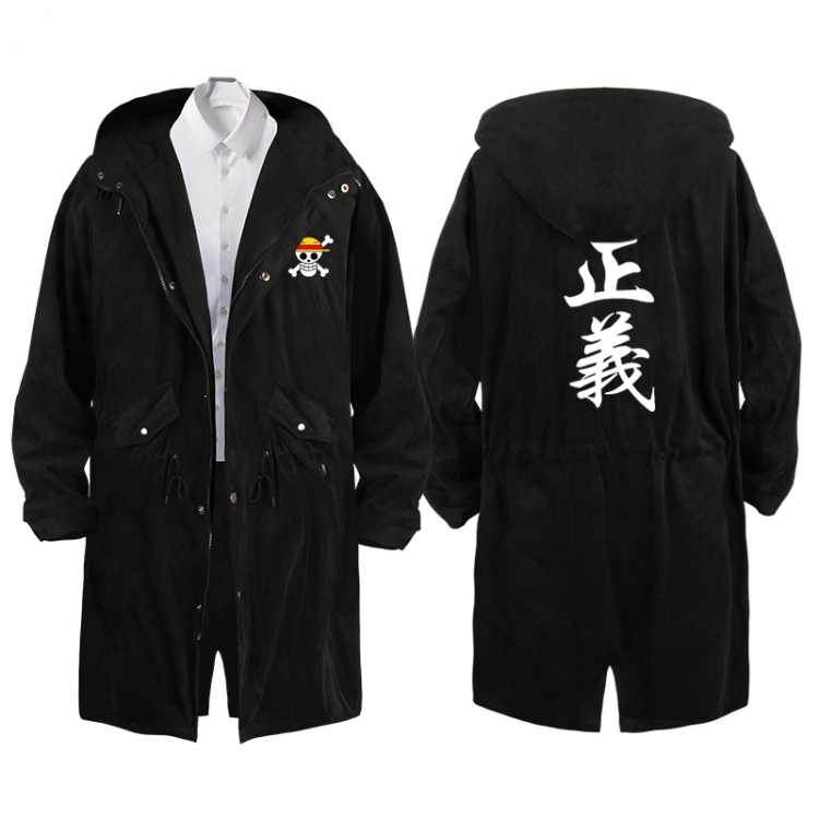 One Piece  Anime Peripheral Hooded Long Windbreaker Jacket from S to 3XL