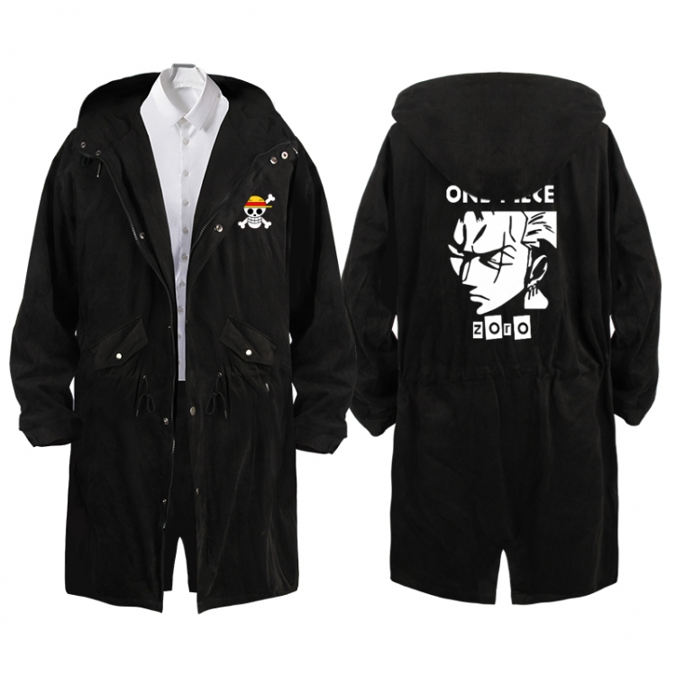 One Piece Anime Peripheral Hooded Long Windbreaker Jacket from S to 3XL