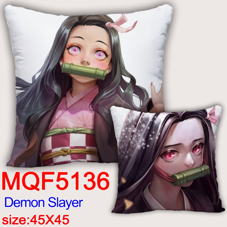 Demon Slayer Kimets Square double-sided full-color pillow cushion 45X45CM NO FILLING   MQF 5136