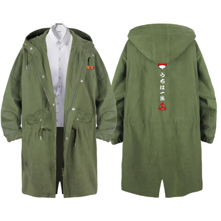  NarutoAnime Peripheral Hooded Long Windbreaker Jacket from S to 3XL