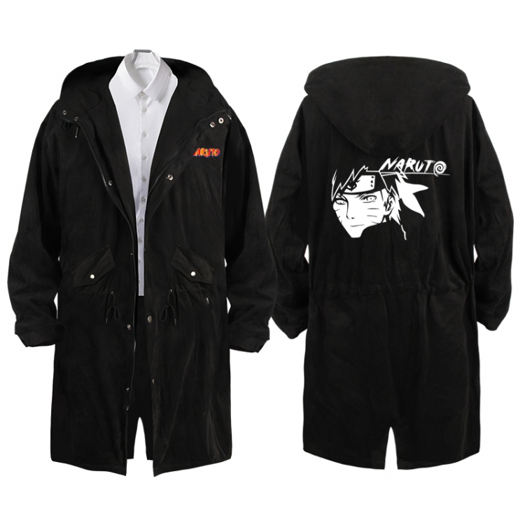  NarutoAnime Peripheral Hooded Long Windbreaker Jacket from S to 3XL