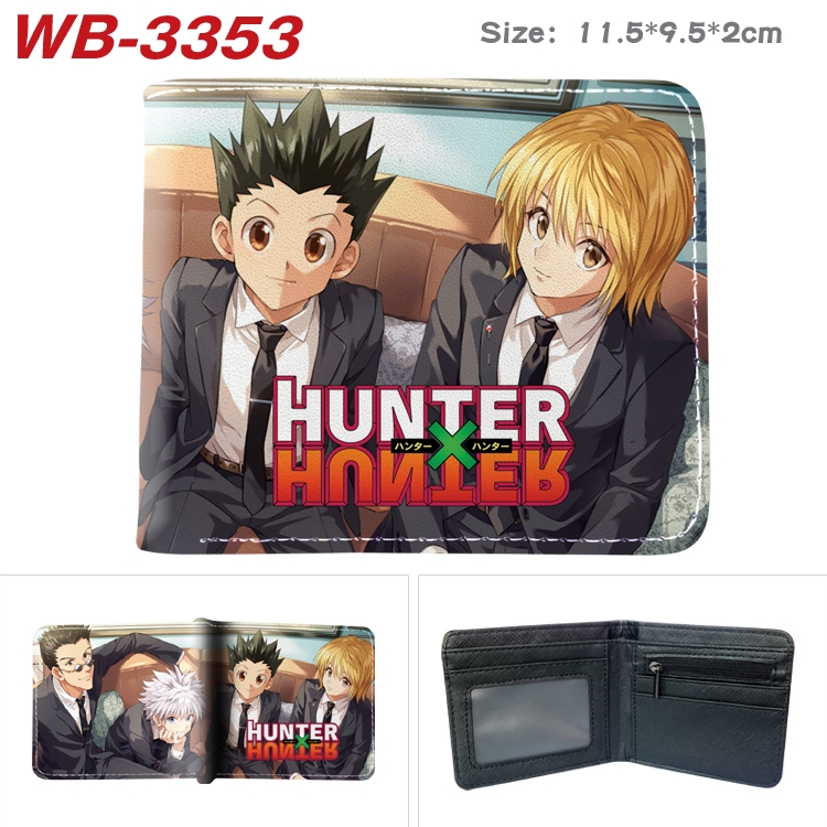 HunterXHunter Anime color book two-fold leather wallet 11.5X9.5X2CM  WB-3353A