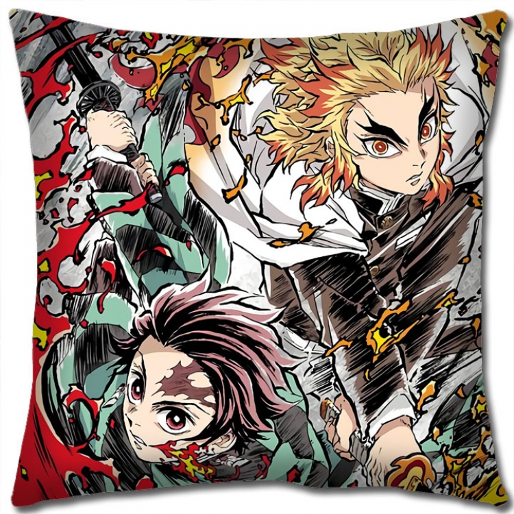 Demon Slayer Kimets Anime square full-color pillow cushion 45X45CM NO FILLING  G4-417