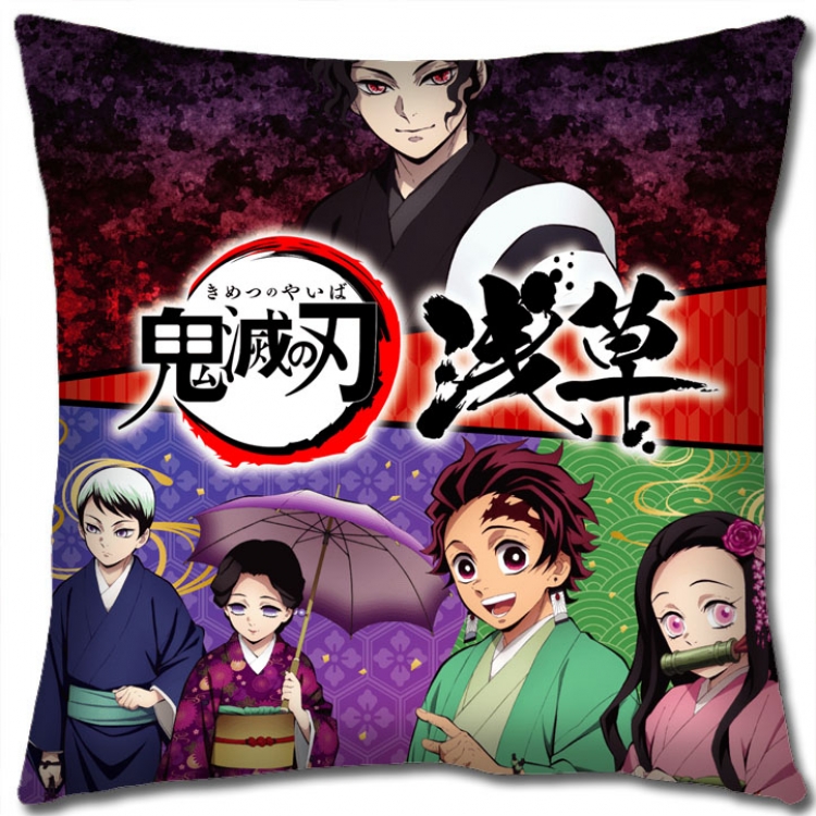Demon Slayer Kimets Anime square full-color pillow cushion 45X45CM NO FILLING  G4-400