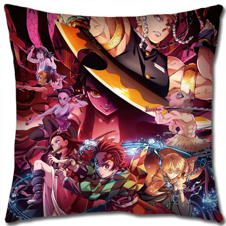 Demon Slayer Kimets Anime square full-color pillow cushion 45X45CM NO FILLING  G4-419