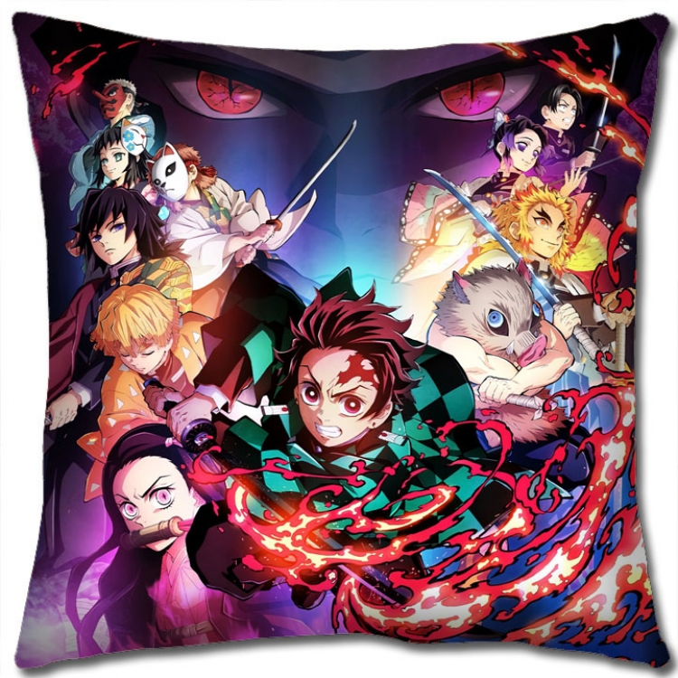 Demon Slayer Kimets Anime square full-color pillow cushion 45X45CM NO FILLING  G4-394