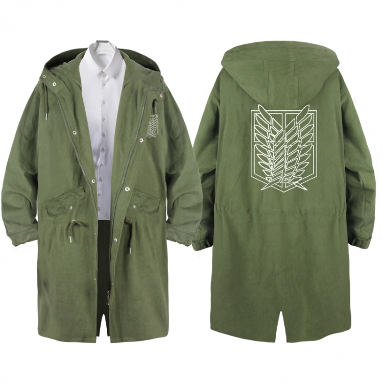 Shingeki no Kyojin  Anime Peripheral Hooded Long Windbreaker Jacket from S to 3XL