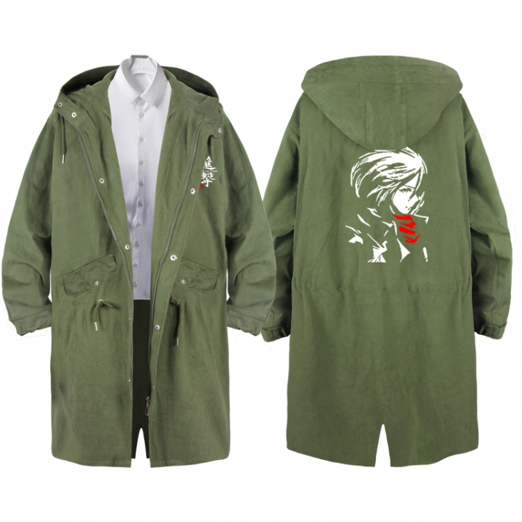 Shingeki no Kyojin  Anime Peripheral Hooded Long Windbreaker Jacket from S to 3XL