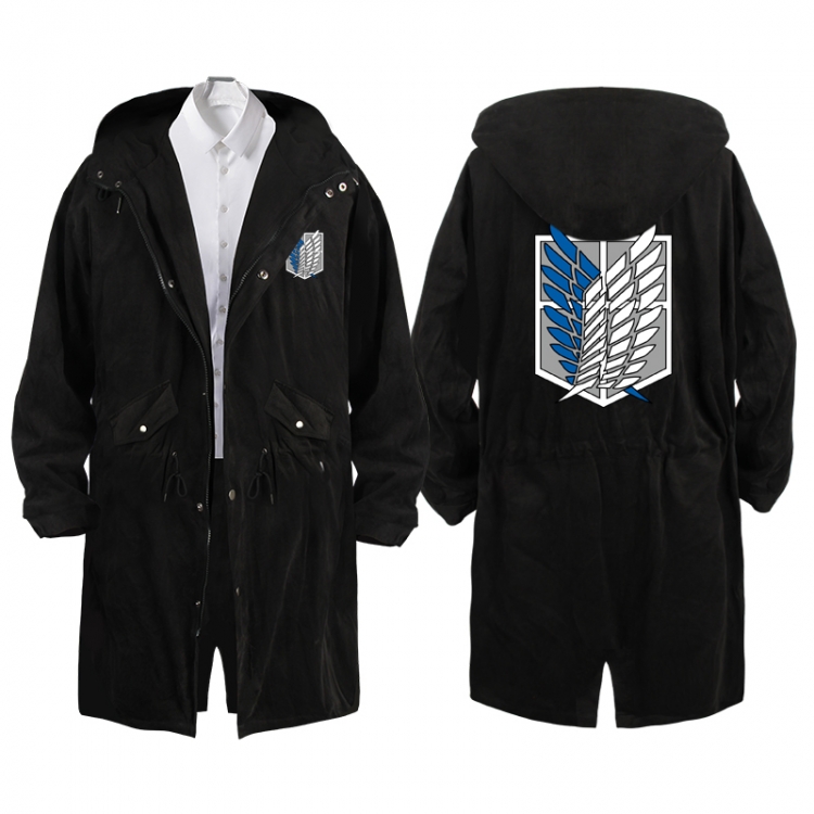 Shingeki no Kyojin  Anime Peripheral Hooded Long Windbreaker Jacket from S to 3XL