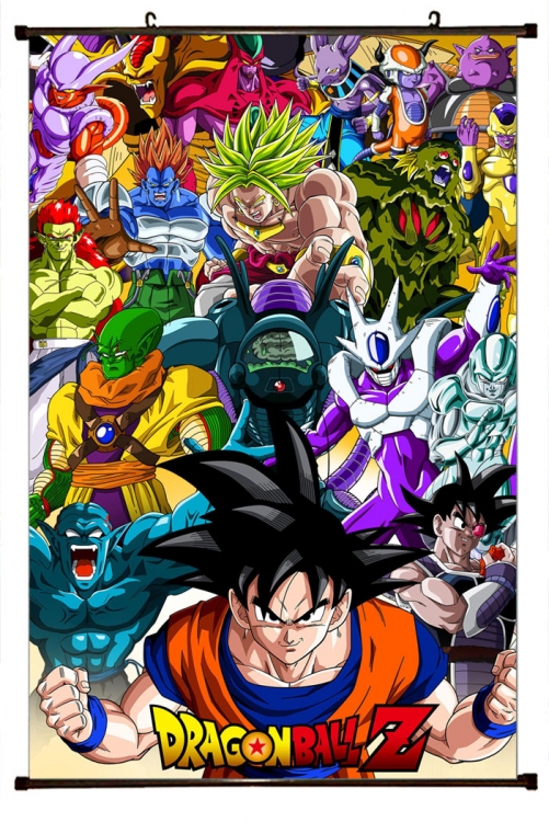 DRAGON BALL Anime black Plastic rod Cloth painting Wall Scroll 60X90CM GB-387