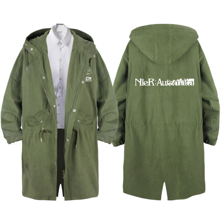 Nier:Automata  Anime Peripheral Hooded Long Windbreaker Jacket from S to 3XL