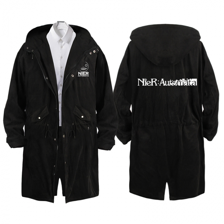 Nier:Automata  Anime Peripheral Hooded Long Windbreaker Jacket from S to 3XL