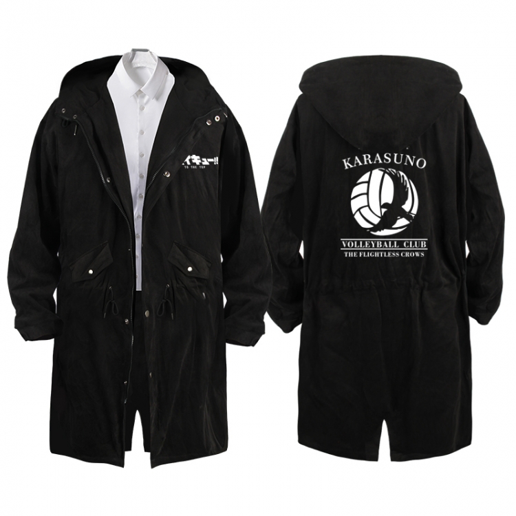 Haikyuu!!  Anime Peripheral Hooded Long Windbreaker Jacket from S to 3XL