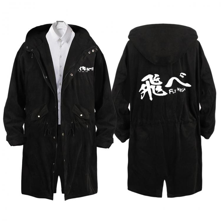 Haikyuu!!  Anime Peripheral Hooded Long Windbreaker Jacket from S to 3XL