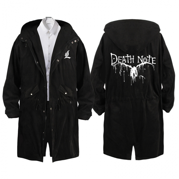 Death note  Anime Peripheral Hooded Long Windbreaker Jacket from S to 3XL