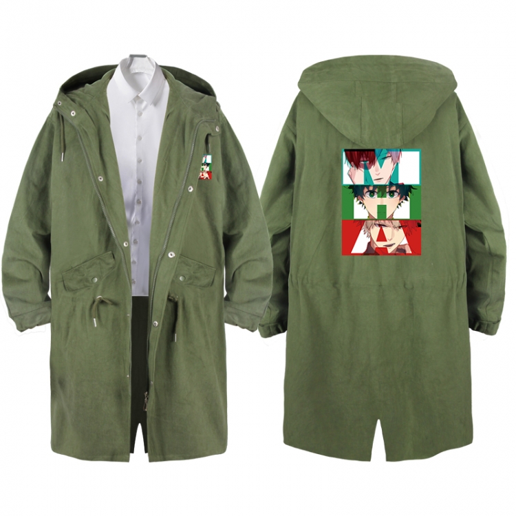 My Hero Academia  Anime Peripheral Hooded Long Windbreaker Jacket from S to 3XL