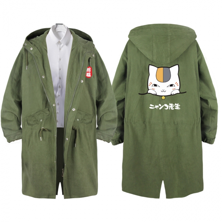 Natsume_Yuujintyou  Anime Peripheral Hooded Long Windbreaker Jacket from S to 3XL