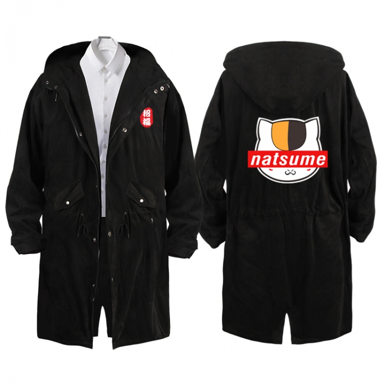 Natsume_Yuujintyou  Anime Peripheral Hooded Long Windbreaker Jacket from S to 3XL