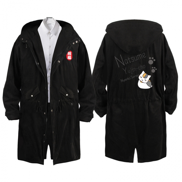 Natsume_Yuujintyou  Anime Peripheral Hooded Long Windbreaker Jacket from S to 3XL