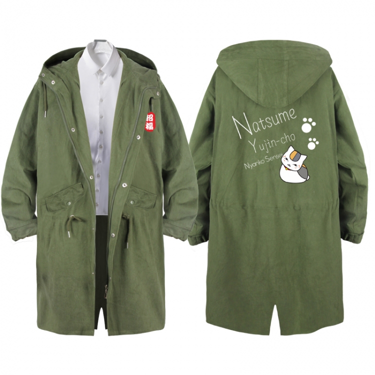 Natsume_Yuujintyou  Anime Peripheral Hooded Long Windbreaker Jacket from S to 3XL