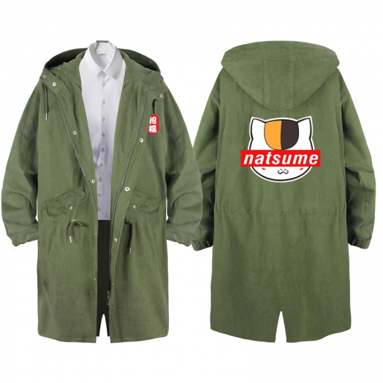 Natsume_Yuujintyou  Anime Peripheral Hooded Long Windbreaker Jacket from S to 3XL