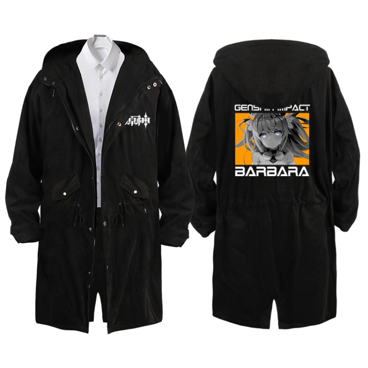 Genshin Impact  Anime Peripheral Hooded Long Windbreaker Jacket from S to 3XL