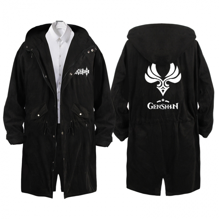 Genshin Impact  Anime Peripheral Hooded Long Windbreaker Jacket from S to 3XL