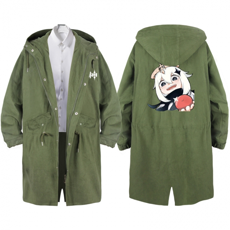Genshin Impact  Anime Peripheral Hooded Long Windbreaker Jacket from S to 3XL