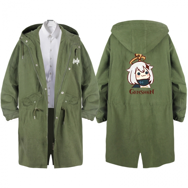 Genshin Impact  Anime Peripheral Hooded Long Windbreaker Jacket from S to 3XL