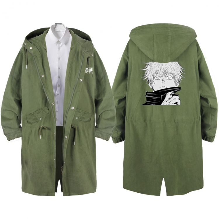 Jujutsu Kaisen  Anime Peripheral Hooded Long Windbreaker Jacket from S to 3XL