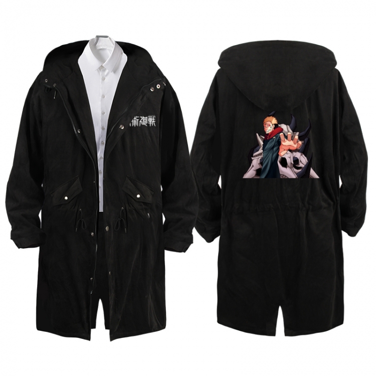 Jujutsu Kaisen  Anime Peripheral Hooded Long Windbreaker Jacket from S to 3XL