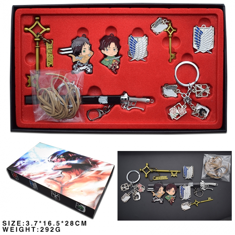 Shingeki no Kyojin Metal keychain pendant Q version key collection set
