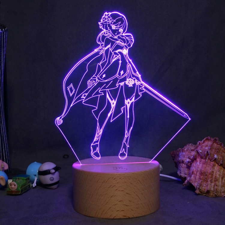 Genshin Impact  3D night light USB touch switch colorful acrylic table lamp BLACK BASE 1280