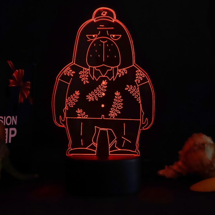 ODD-TAXI 3D night light USB touch switch colorful acrylic table lamp BLACK BASE 2503