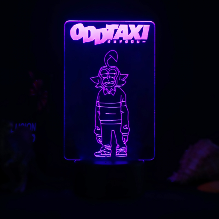 ODD-TAXI 3D night light USB touch switch colorful acrylic table lamp BLACK BASE 2510