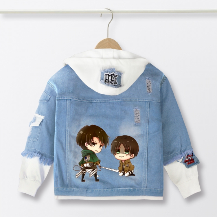 Shingeki no Kyojin Anime children's denim hooded sweater denim jacket  from 110 to 150 for children
