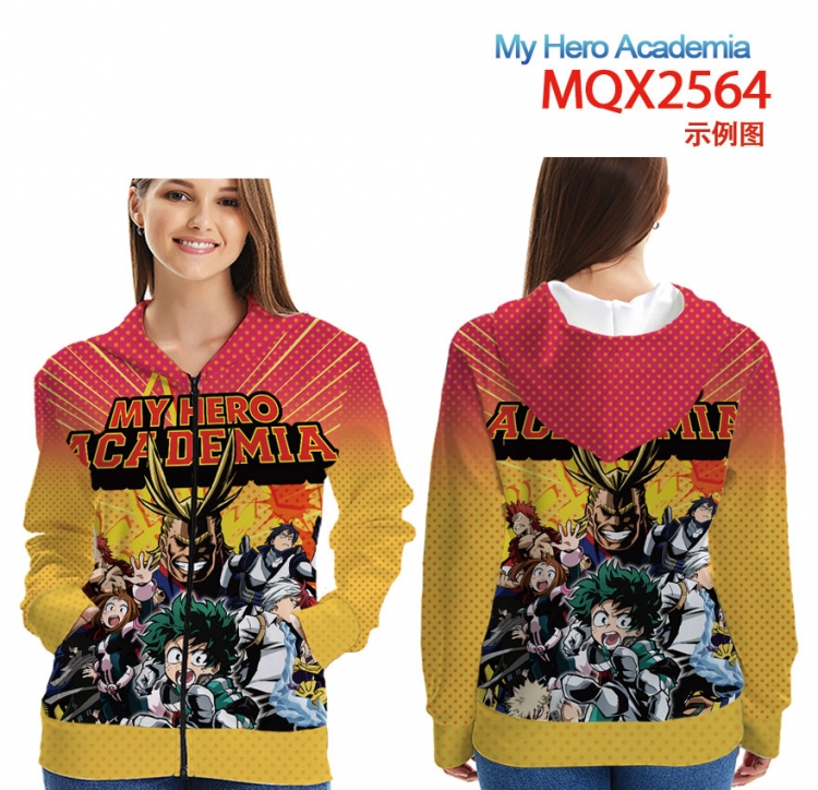 My Hero Academia  Long Sleeve Zip Hood Patch Pocket Sweatshirt   from XXS to 4XL MQX-2564