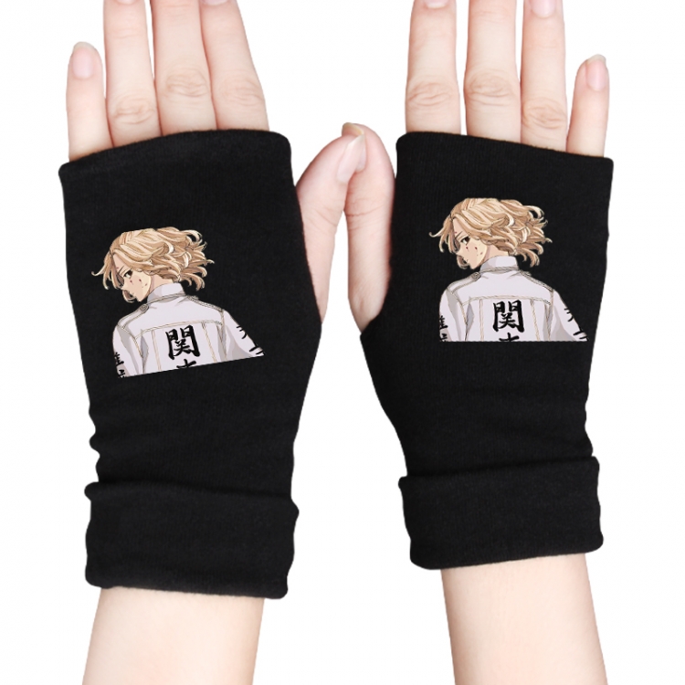 Tokyo Revengers Anime knitted half finger gloves