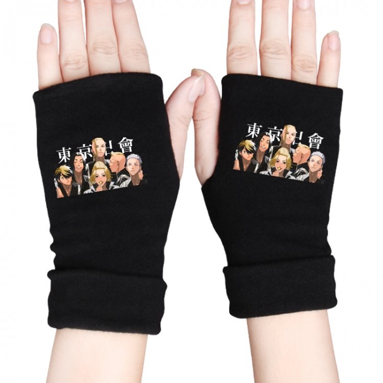 Tokyo Revengers Anime knitted half finger gloves