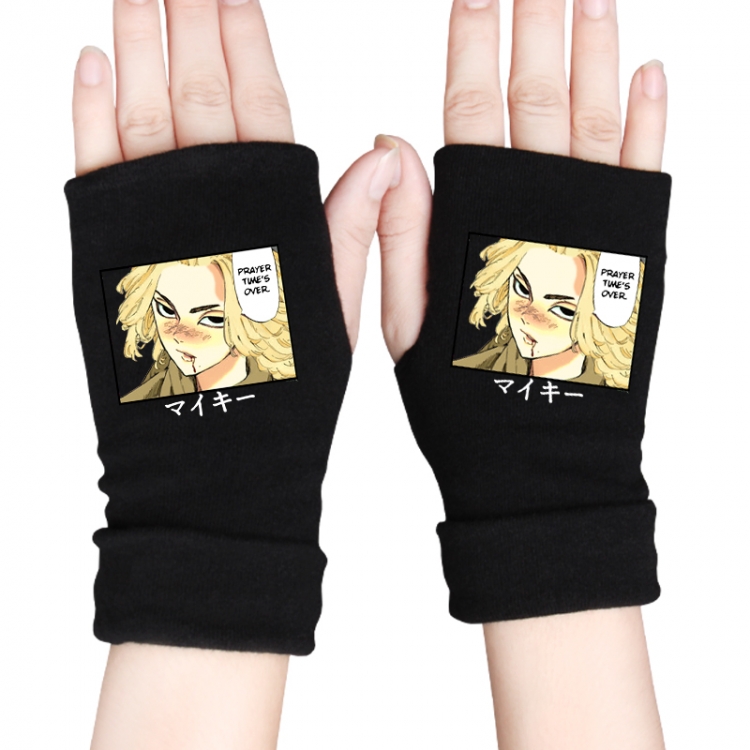 Tokyo Revengers Anime knitted half finger gloves