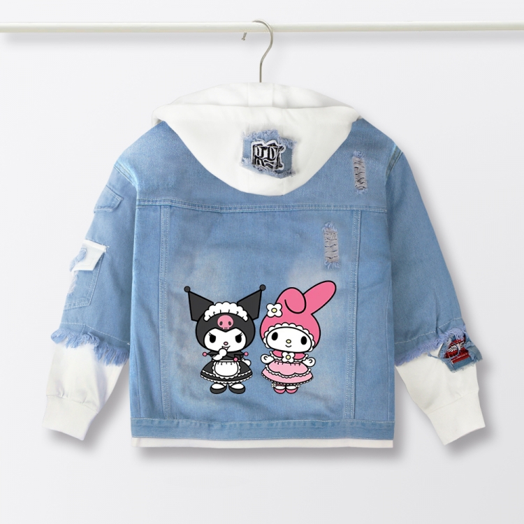 Kuromi Anime children's denim hooded sweater denim jacket  from 110 to 150 for children