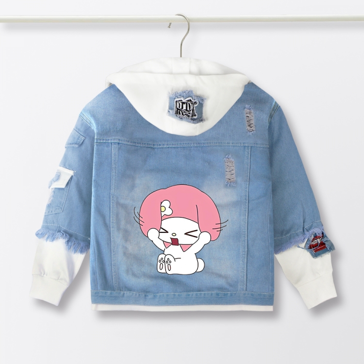 Kuromi Anime children's denim hooded sweater denim jacket  from 110 to 150 for children