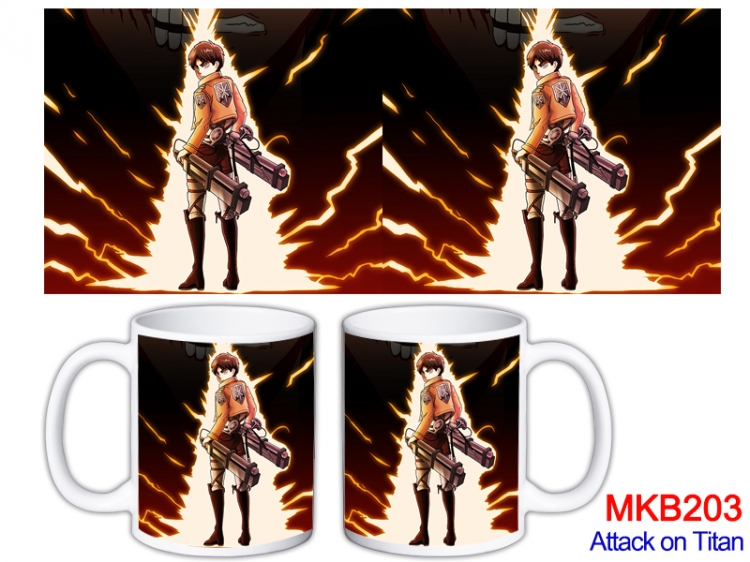 Shingeki no Kyojin Anime color printing ceramic mug cup price for 5 pcs  MKB-203