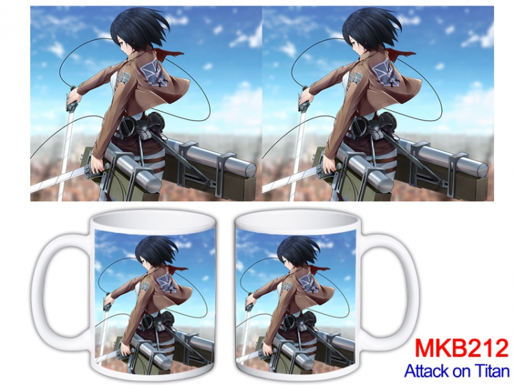 Shingeki no Kyojin Anime color printing ceramic mug cup price for 5 pcs MKB-212