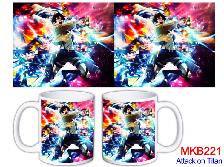 Shingeki no Kyojin Anime color printing ceramic mug cup price for 5 pcs MKB-221