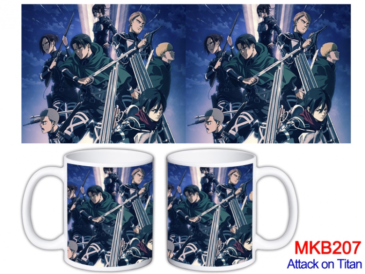 Shingeki no Kyojin Anime color printing ceramic mug cup price for 5 pcs MKB-207