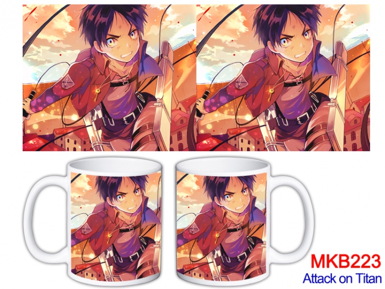 Shingeki no Kyojin Anime color printing ceramic mug cup price for 5 pcs MKB-223