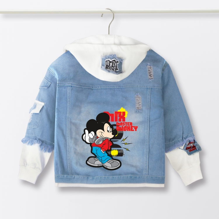 Mickey Mouse Anime children's denim hooded sweater denim jacket  from 110 to 150 for children