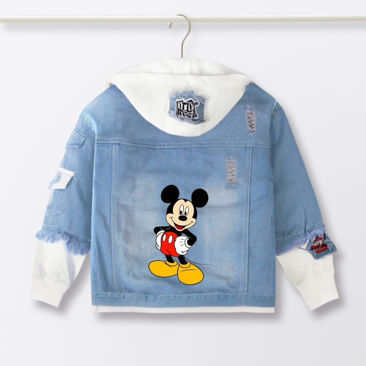 Mickey Mouse Anime children's denim hooded sweater denim jacket  from 110 to 150 for children